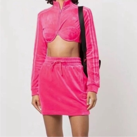 ADIDAS X Jeremy Scott Solar Pink Velour Skirt X Small - Picture 5 of 5